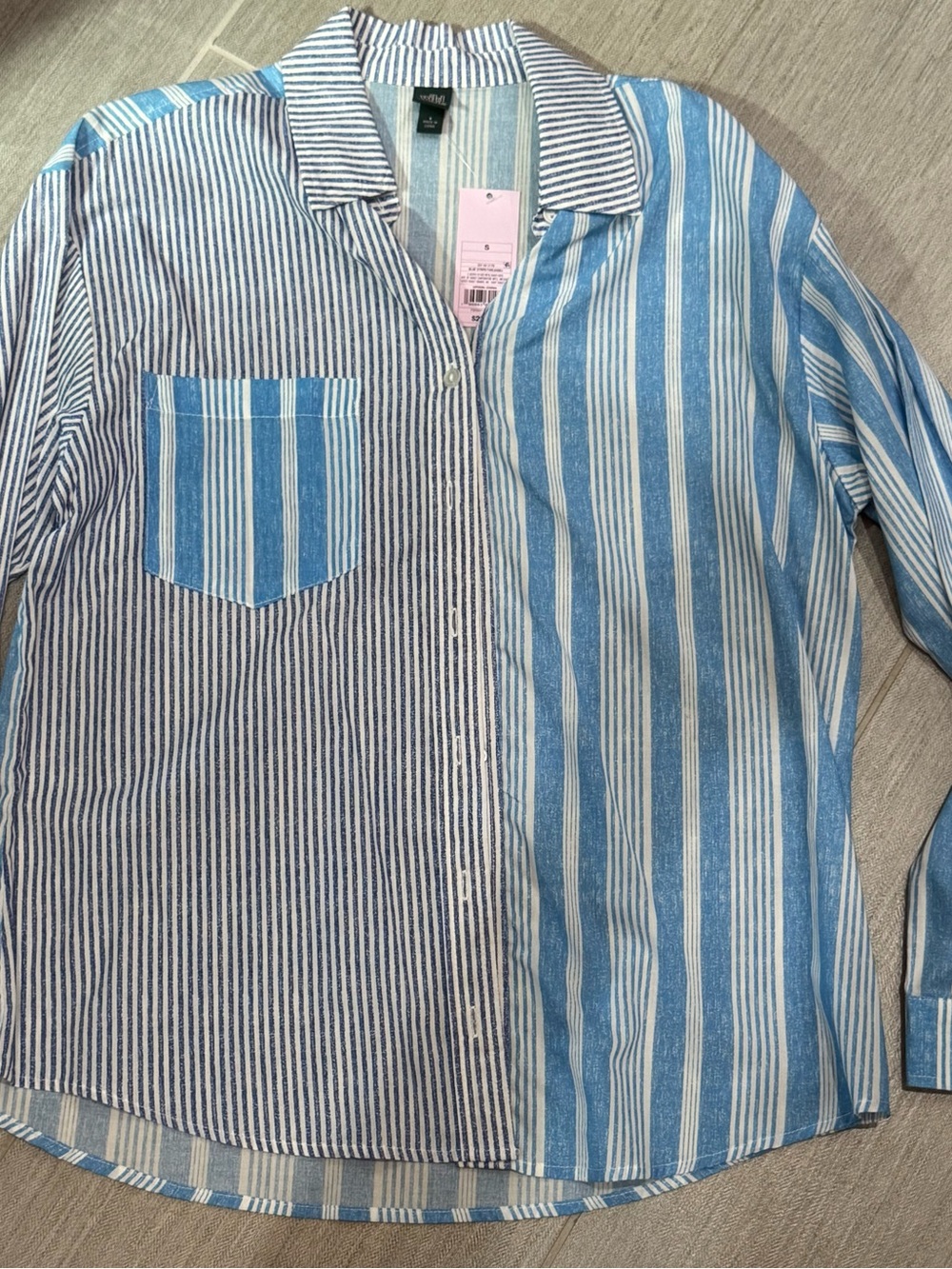wild fable Blue & White Striped Women’s Button-Down Shirt